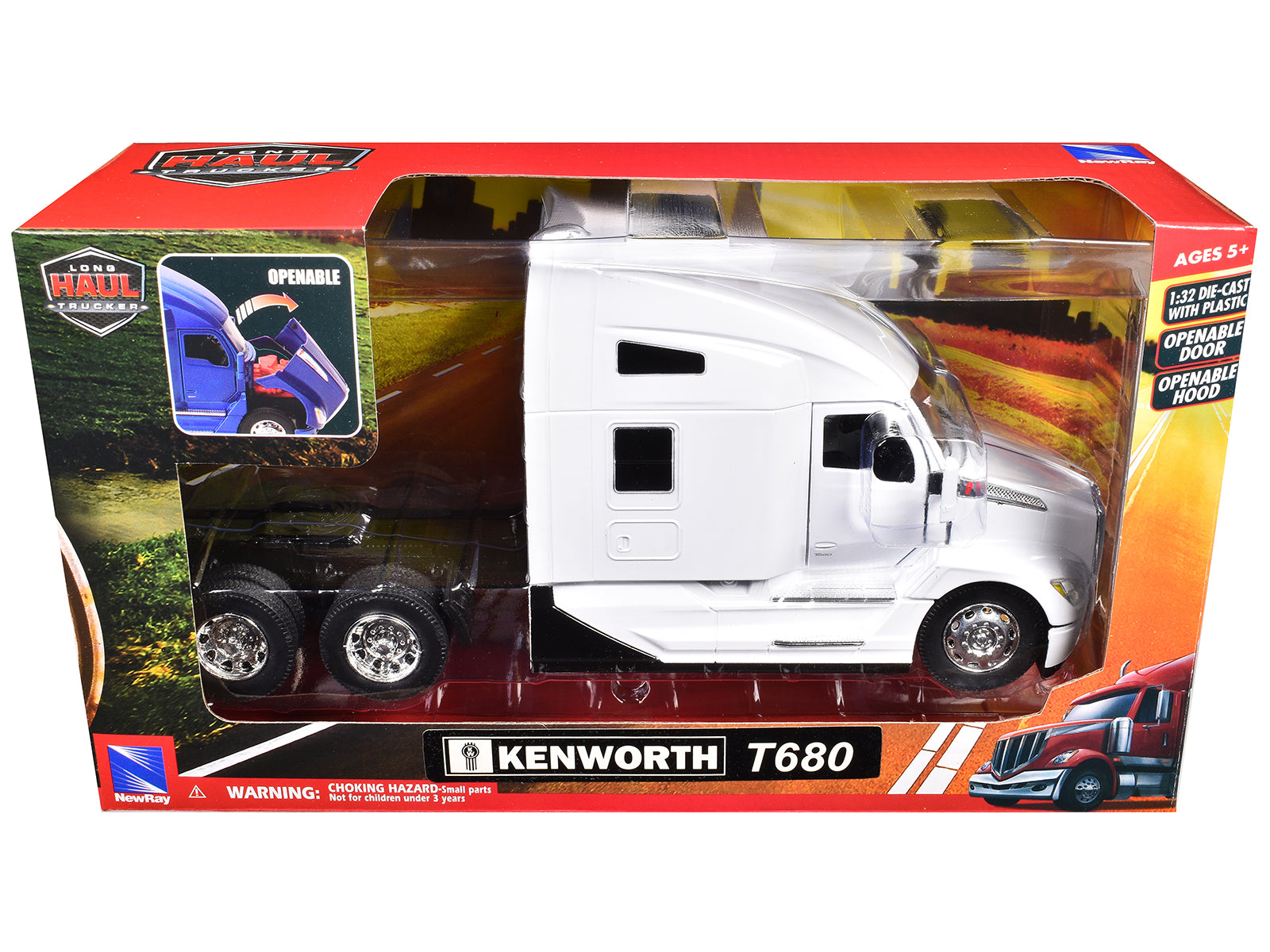 Kenworth T680 Truck Tractor White "Long Haul Truckers" Series 1/32 Diecast Model by New Ray - image 3