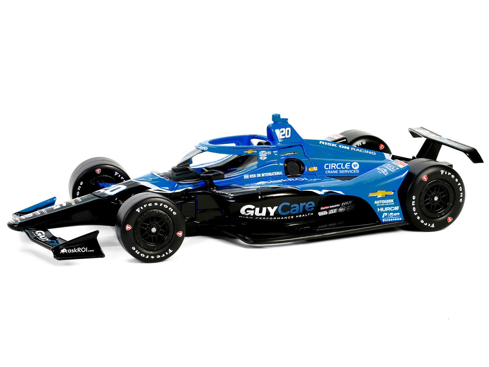 Dallara IndyCar #20 Ed Carpenter "Guy Care" Ed Carpenter Racing "NTT IndyCar Series" (2024) 1/18 Diecast Model Car by Greenlight - image 2