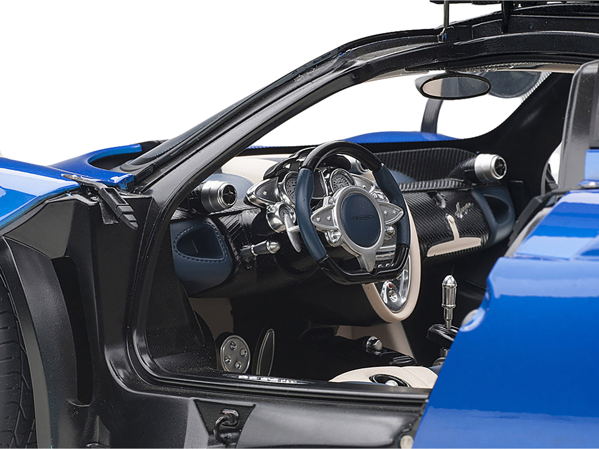 Pagani Huayra Metallic Blue with Black Top and Silver Wheels 1/12 Model Car by Autoart - image 3