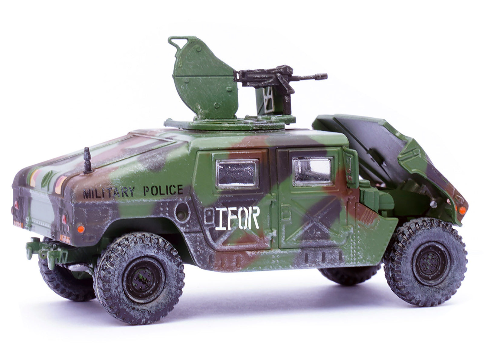 M988 Modern 4×4 Utility Vehicle with Grenade Launcher Camouflage "Military Police 65th Company 519th MP Battalion IFOR HQ ARRC Forward Brcko Bosnia and Herzegovina" (1996) "Military Miniature" Series 1/64 Diecast Model by Panzerkampf - image 2