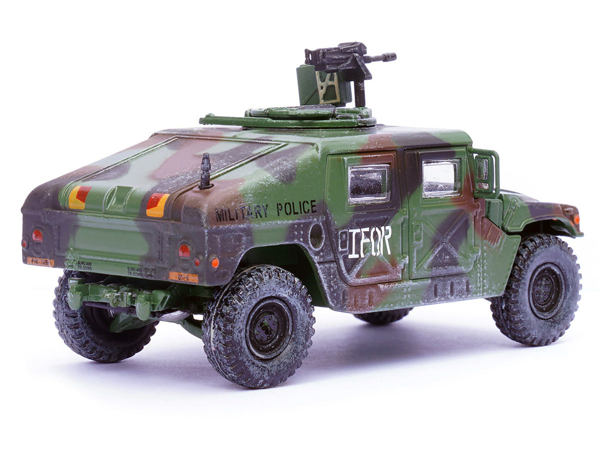 M988 Modern 4×4 Utility Vehicle with Grenade Launcher Camouflage "Military Police 65th Company 519th MP Battalion IFOR HQ ARRC Forward Brcko Bosnia and Herzegovina" (1996) "Military Miniature" Series 1/64 Diecast Model by Panzerkampf - image 4