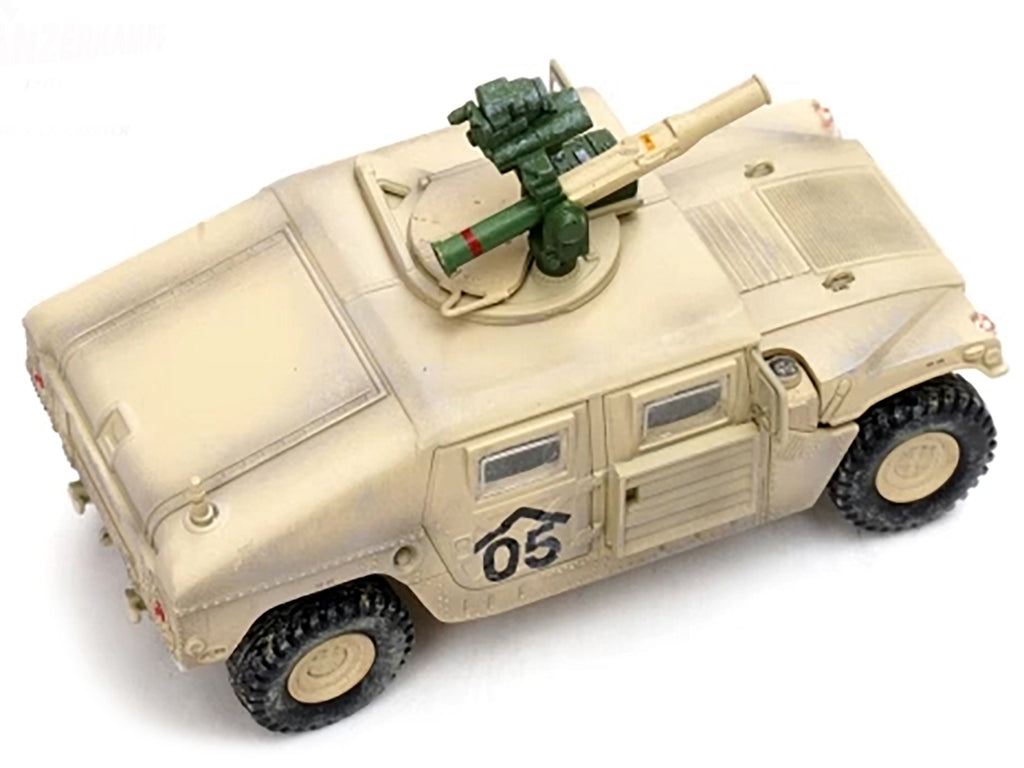 M1046 HUMVEE Tow Missile Carrier Desert Camouflage "E Troop 9th Regiment 2nd Brigade Combat Team 3rd Infantry Division (Mechanized) Iraq" (2003) "Military Miniature" Series 1/64 Diecast Model by Panzerkampf - image 5