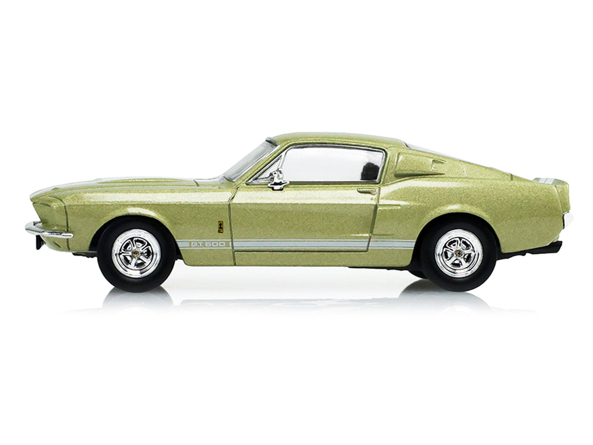 1967 Ford Shelby GT500 Lime Gold Metallic with White Stripes "Stampede" Series 2 1/64 Diecast Model Car by Greenlight