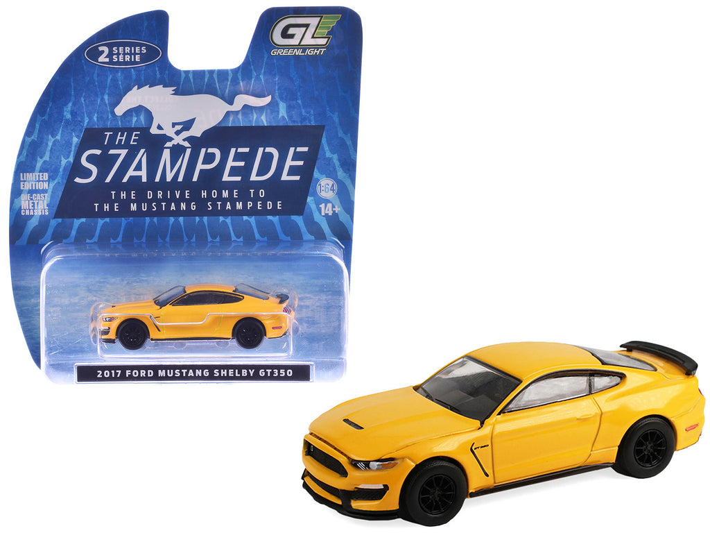 2017 Ford Mustang Shelby GT350 Triple Yellow Tri-Coat "Stampede" Series 2 1/64 Diecast Model Car by Greenlight