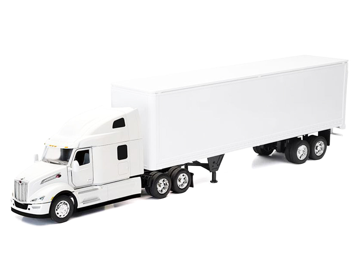 Peterbilt 579 Truck White with Dry Goods Trailer White "Long Haul Truckers" Series 1/32 Diecast Model by New Ray - image 2