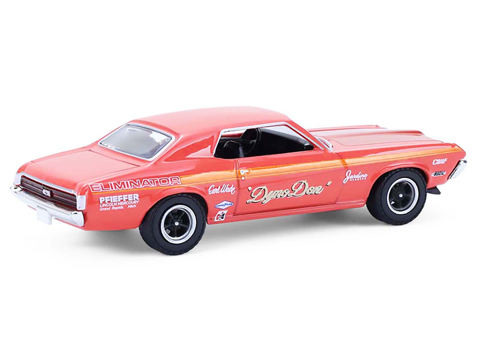 1969 Mercury Cougar Eliminator "Dyno Don" Red with Orange Stripes "GreenLight Muscle" Series 30 1/64 Diecast Model Car by Greenlight - image 3