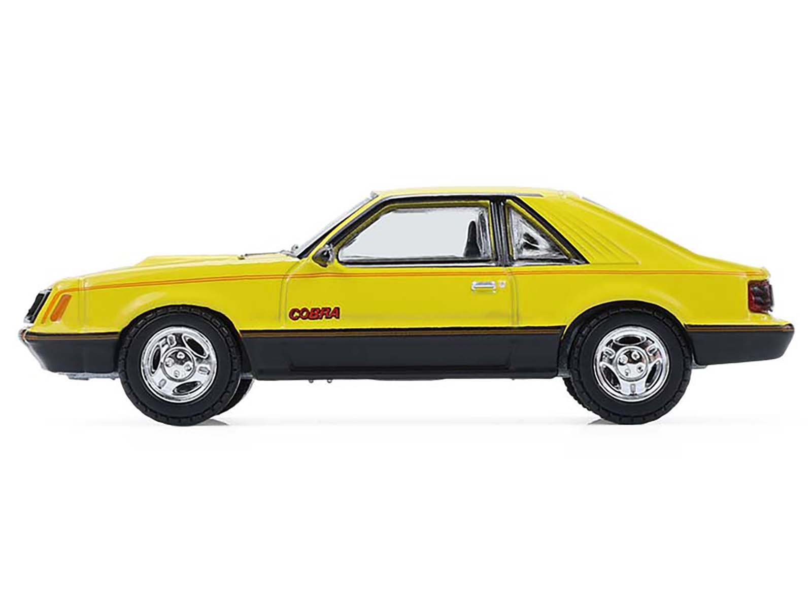1979 Ford Mustang Cobra Fastback Bright Yellow with Cobra Good Graphics "GreenLight Muscle" Series 30 1/64 Diecast Model Car by Greenlight - image 4