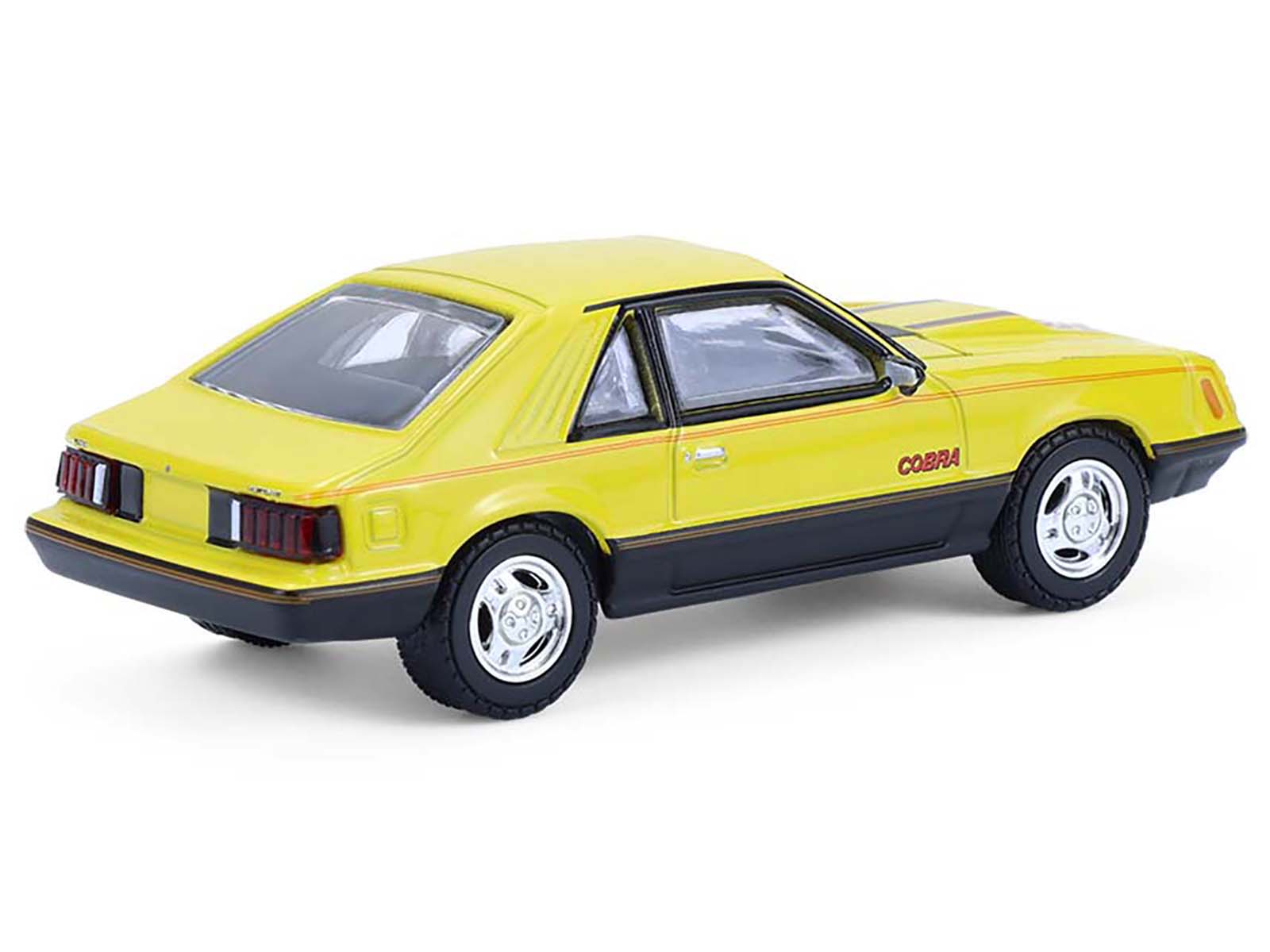 1979 Ford Mustang Cobra Fastback Bright Yellow with Cobra Good Graphics "GreenLight Muscle" Series 30 1/64 Diecast Model Car by Greenlight - image 5