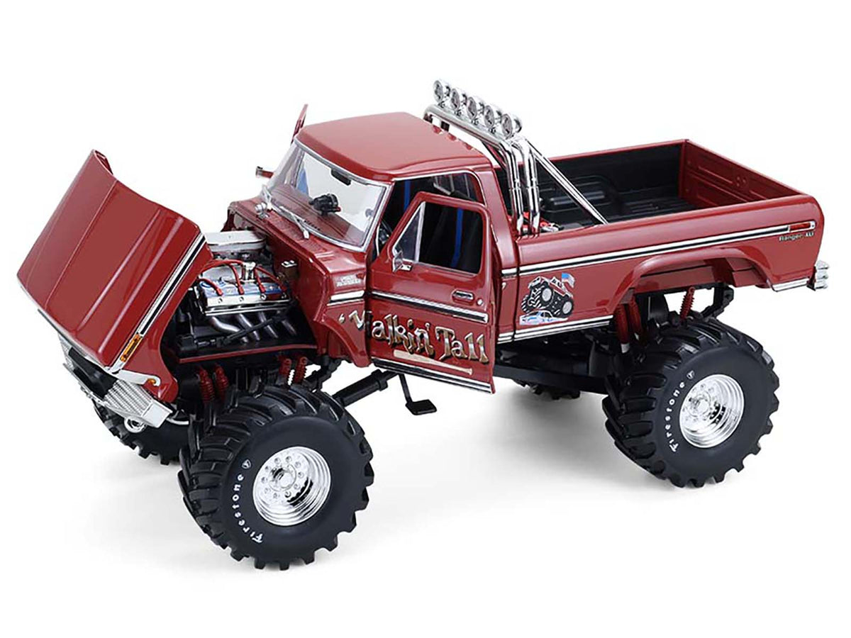 1979 Ford F-250 Monster Truck with 48-Inch Tires "Walkin' Tall" Red "Kings of Crunch" Series 1/18 Diecast Model Car by Greenlight - image 3