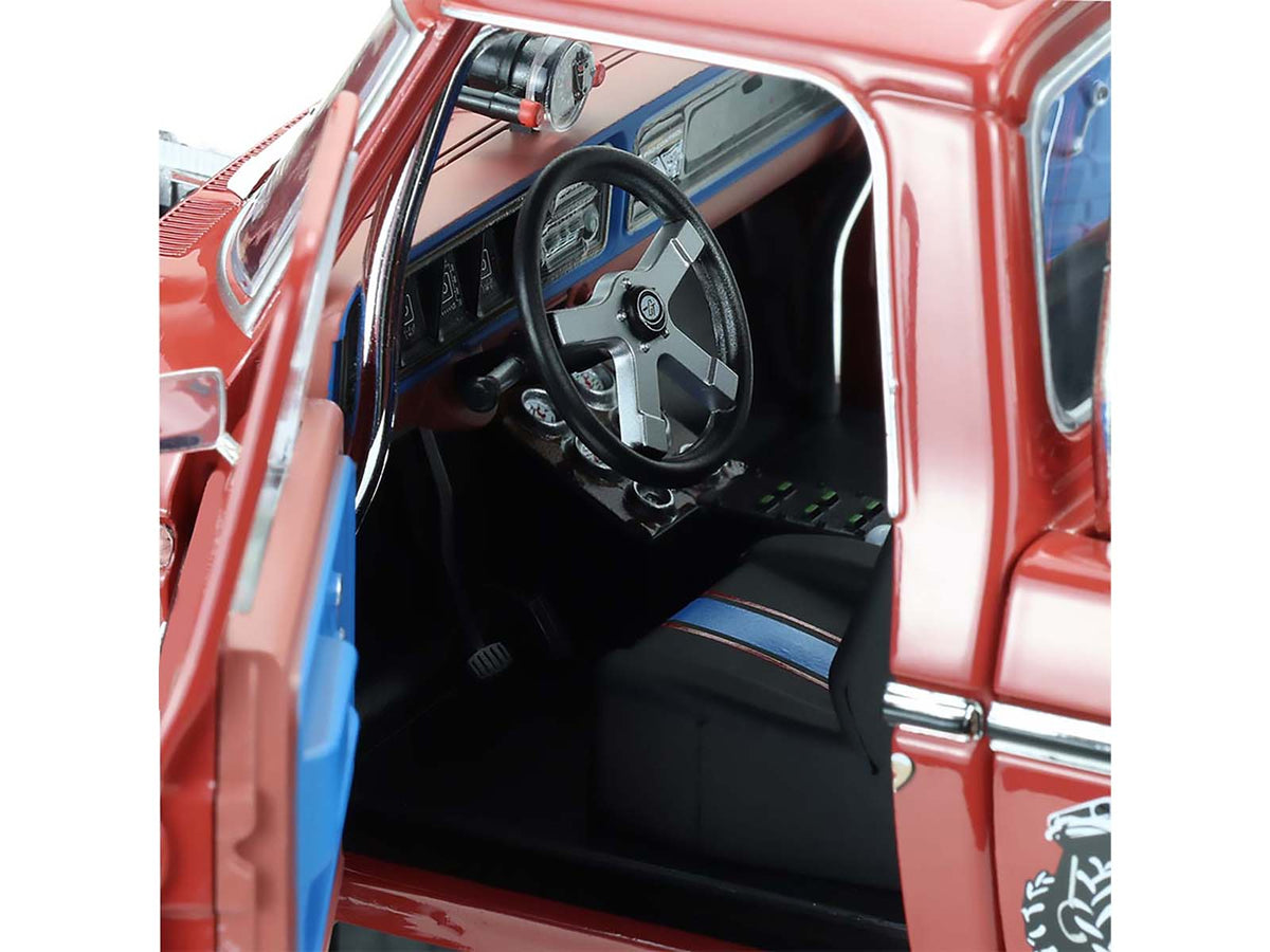 1979 Ford F-250 Monster Truck with 48-Inch Tires "Walkin' Tall" Red "Kings of Crunch" Series 1/18 Diecast Model Car by Greenlight - image 4
