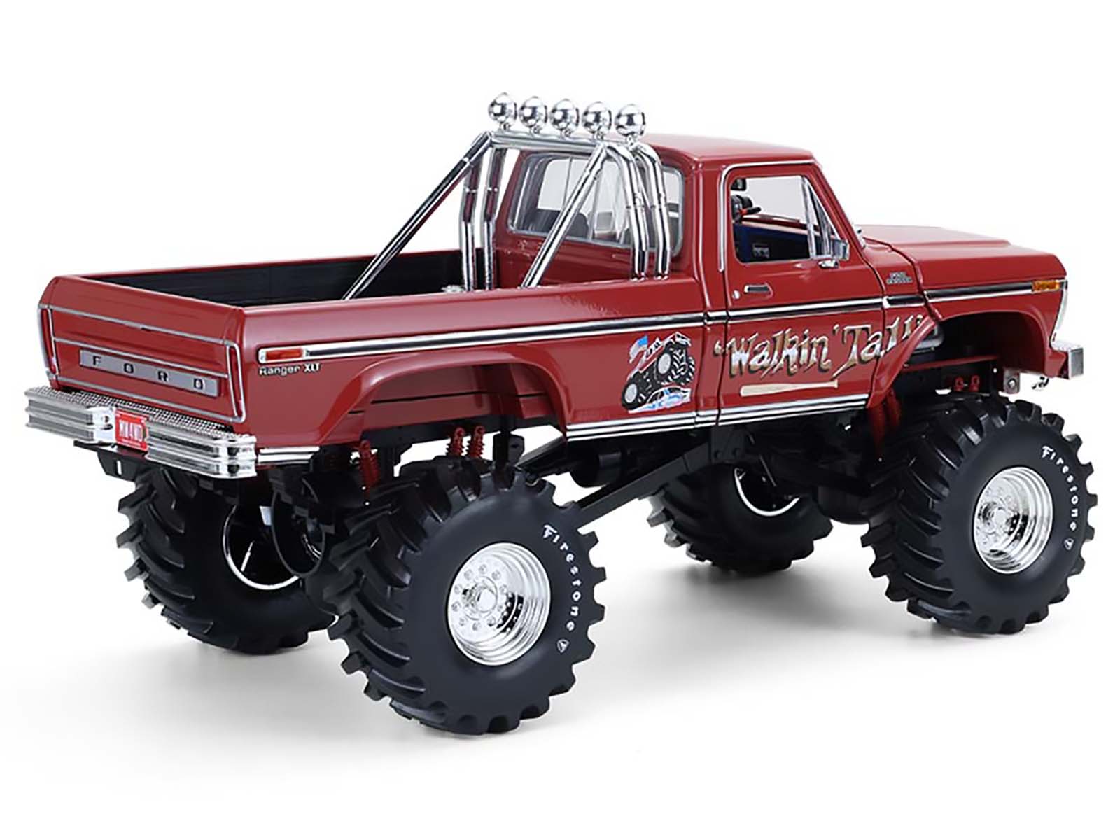 1979 Ford F-250 Monster Truck with 48-Inch Tires "Walkin' Tall" Red "Kings of Crunch" Series 1/18 Diecast Model Car by Greenlight - image 5