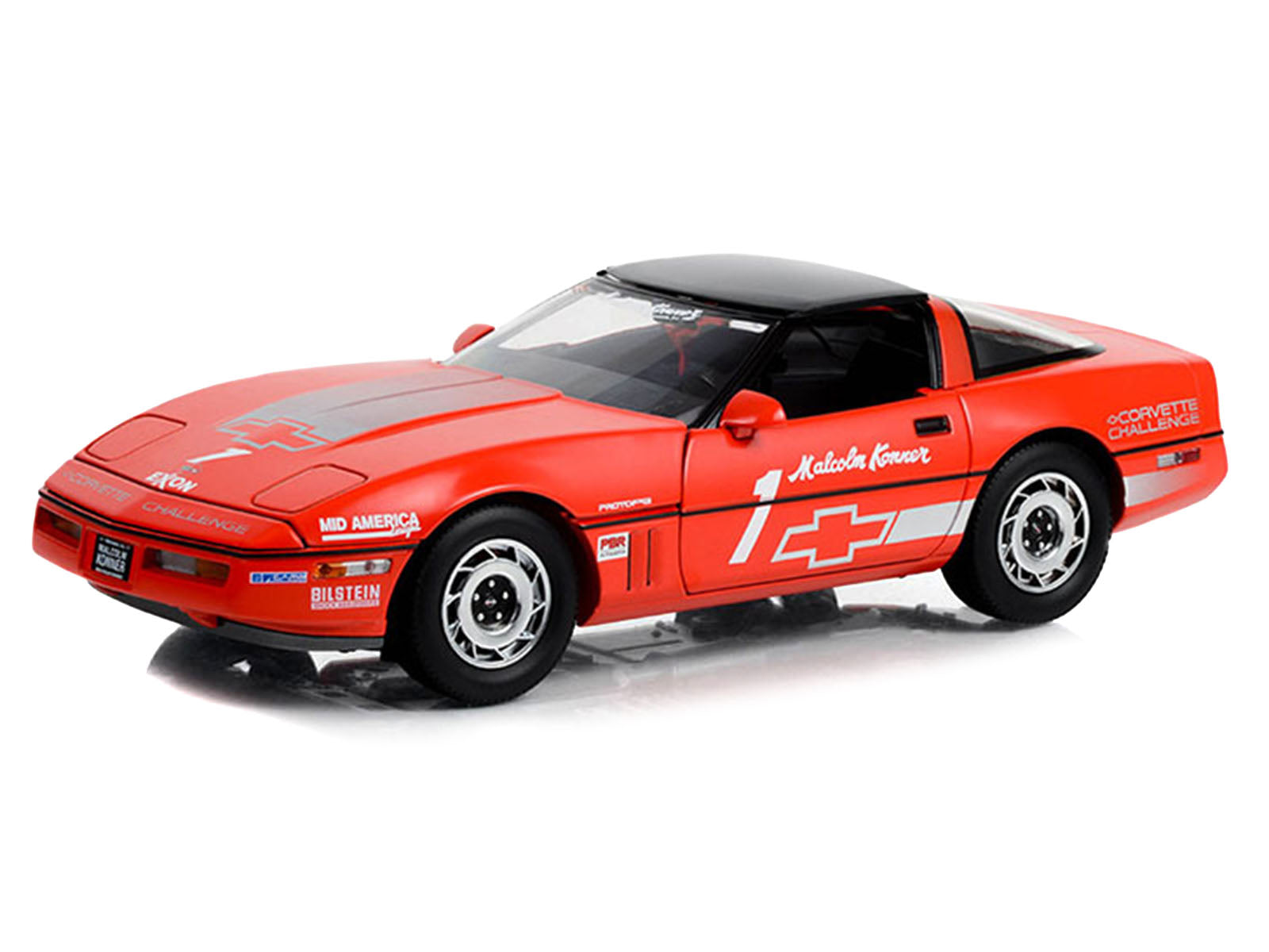 1988 Chevrolet Corvette C4 #1 Malcolm Konner "Corvette Challenge Race Car" Red with Black Top 1/18 Diecast Model Car by Greenlight - image 2