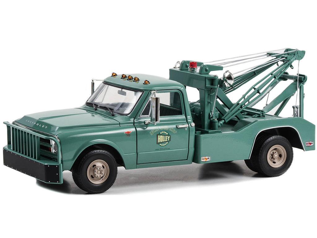 1967 Chevrolet C-30 Dually Wrecker Tow Truck "Holley Speed Shop" Green 1/18 Diecast Model Car by Greenlight - image 2