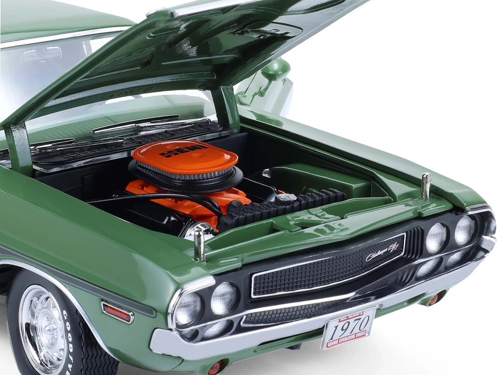1970 Dodge Challenger R/T Hemi F8 Green with Black Stripes and Green Interior "Mr. Norm's Challenger" 1/18 Diecast Model Car by Greenlight - image 3