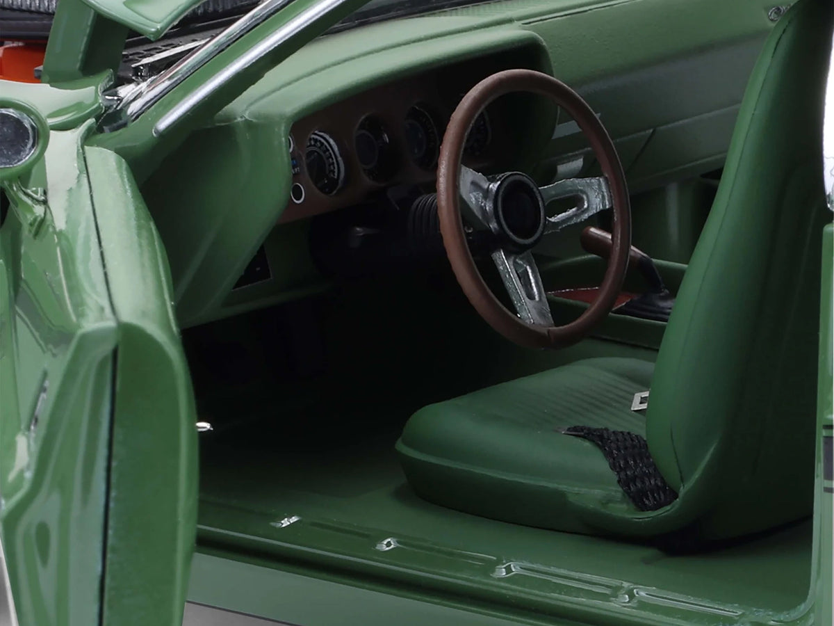 1970 Dodge Challenger R/T Hemi F8 Green with Black Stripes and Green Interior "Mr. Norm's Challenger" 1/18 Diecast Model Car by Greenlight - image 4