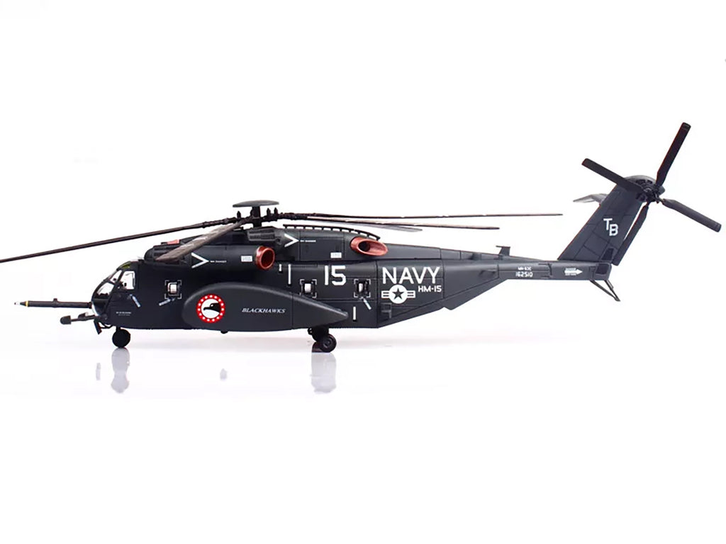 Sikorsky MH-53E Sea Dragon Helicopter "United States Navy Blackhawks Tail Number 15" Dark Gray 1/72 Diecast Model by Panzerkampf - image 2
