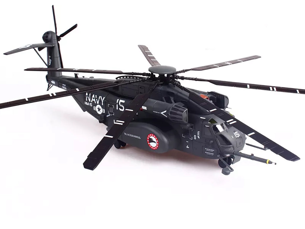 Sikorsky MH-53E Sea Dragon Helicopter "United States Navy Blackhawks Tail Number 15" Dark Gray 1/72 Diecast Model by Panzerkampf - image 3