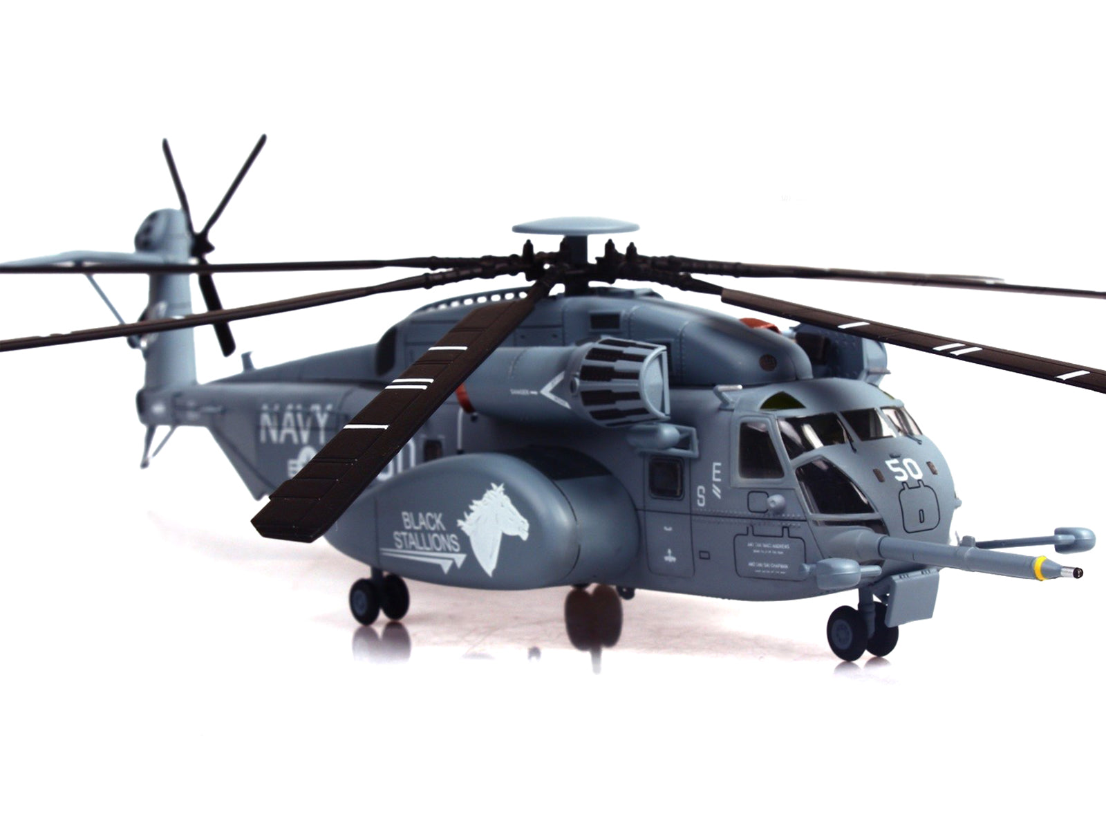 Sikorsky MH-53E Sea Dragon Helicopter "United States Navy Black Stallions Tail Number 50" Light Gray 1/72 Diecast Model by Panzerkampf - image 4