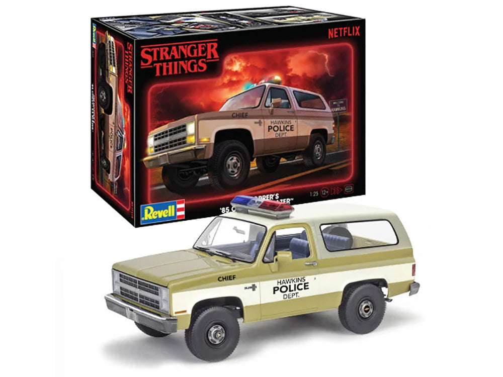 Level 4 Model Kit Jim Hopper's 1985 Chevrolet K5 Blazer "Stranger Things" (2016-Current) TV Series 1/25 Scale Model by Revell - image 5