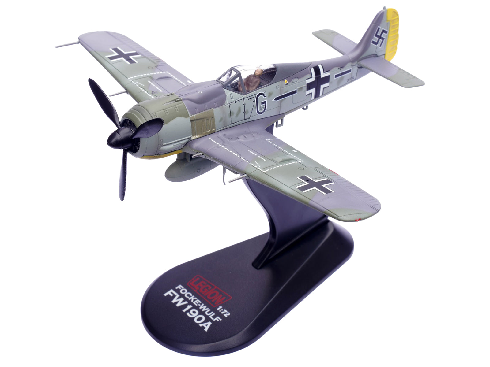 Focke-Wulf Fw 190A Aircraft "14-Victory Ace Hauptmann Wilhelm Gath Stab/JG 26 Schlageter France" (1942) German Luftwaffe 1/72 Diecast Model Airplane by Legion - image 5