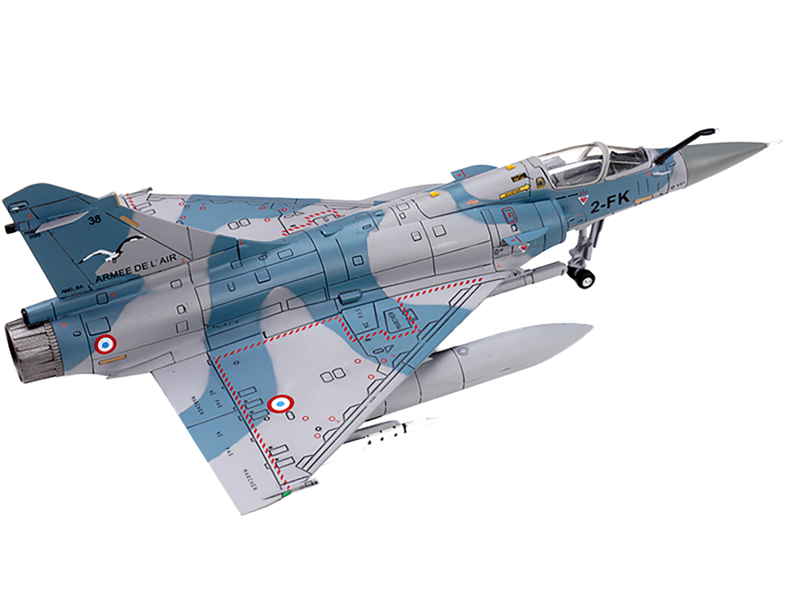 Dassault Mirage 2000-5F Fighter Aircraft "2-FK Cigognes" French Air Force "Wing" Series 1/72 Diecast Model by Panzerkampf - image 3