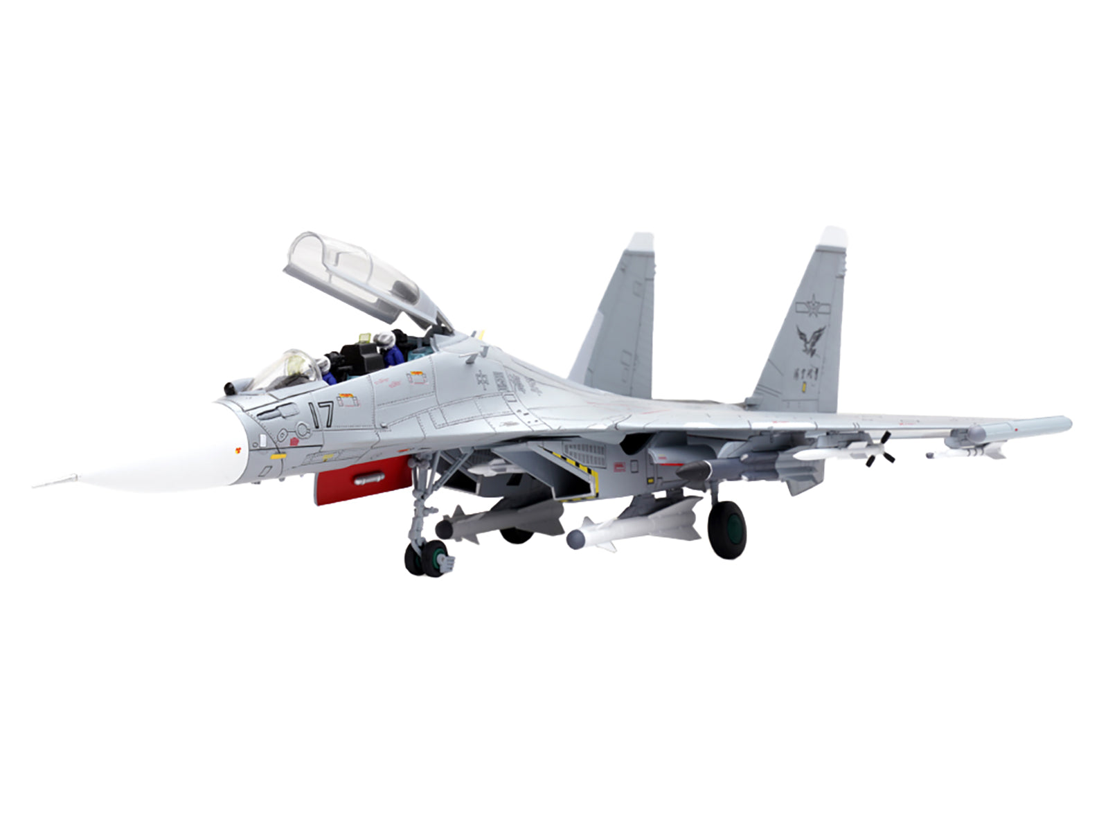 Sukhoi Su-30MKK Flanker-G Fighter Aircraft #17 "People's Liberation Army (PLA) Naval Aviation's Sea and Air Eagle Regiment" Chinese Air Force "Wing" Series 1/72 Diecast Model by Panzerkampf - image 4