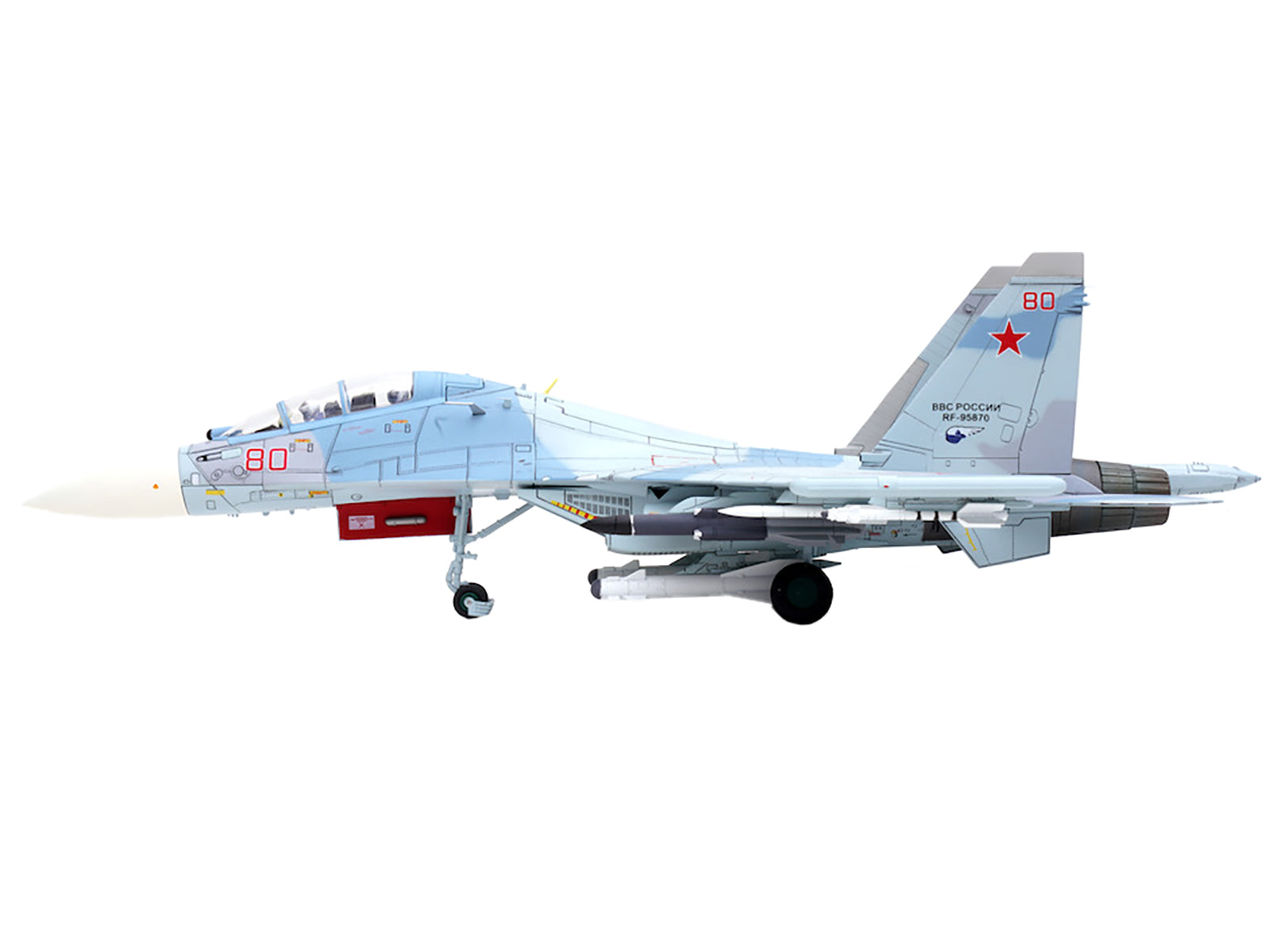 Sukhoi Su-30M2 Flanker-C Fighter Aircraft #80 "Russian Air Force" "Wing" Series 1/72 Diecast Model by Panzerkampf - image 2