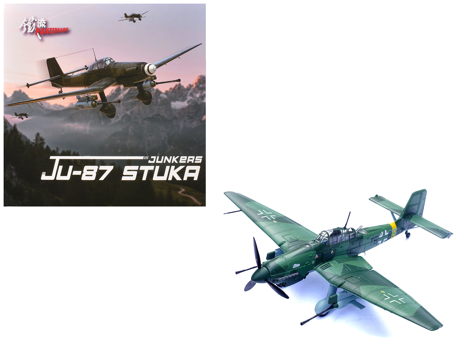 Junkers Ju 87G2 Stuka Bomber Aircraft "10.(Pz)/SG 2 Immelmann T6+BB Oberst Hans-Ulrich Rudel Romania" (1944) German Luftwaffe "Wing" Series 1/72 Diecast Model by Panzerkampf