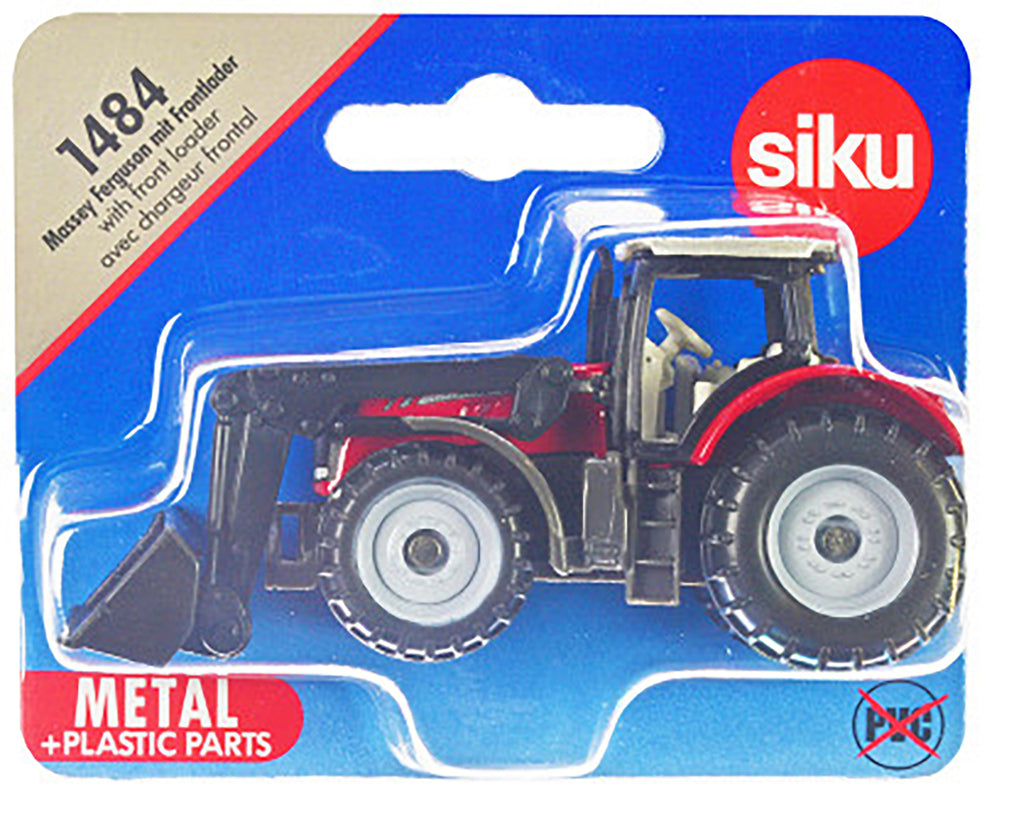 Massey Ferguson Tractor with Front Loader Red with Silver Top Diecast Model by Siku - image 3