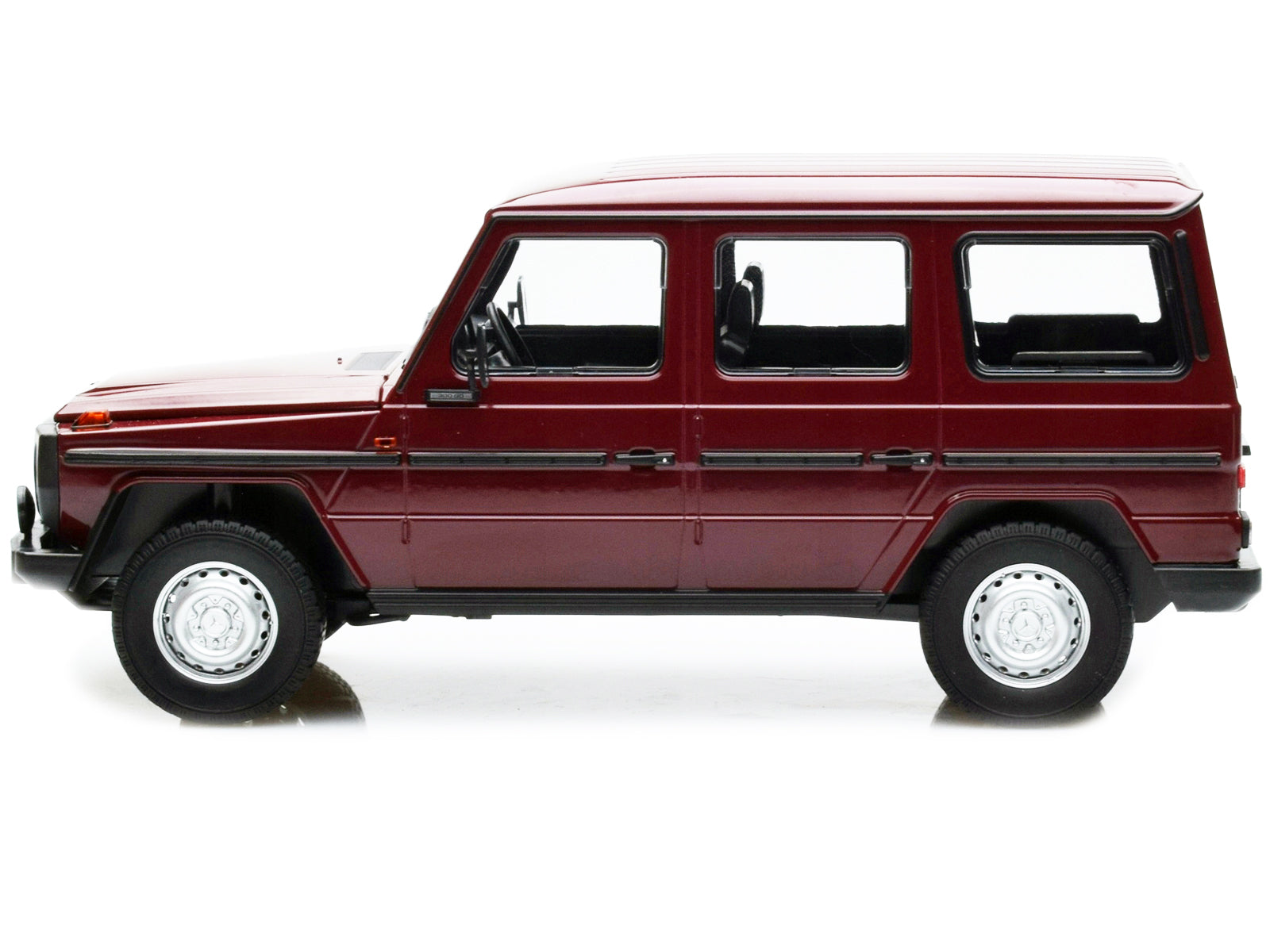 1980 Mercedes-Benz G-Model (LWB) Dark Red with Black Stripes Limited Edition to 402 pieces Worldwide 1/18 Diecast Model Car by Minichamps - image 2