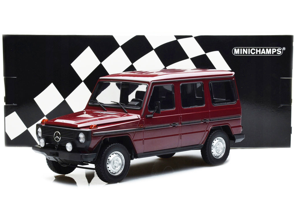 1980 Mercedes-Benz G-Model (LWB) Dark Red with Black Stripes Limited Edition to 402 pieces Worldwide 1/18 Diecast Model Car by Minichamps - image 4