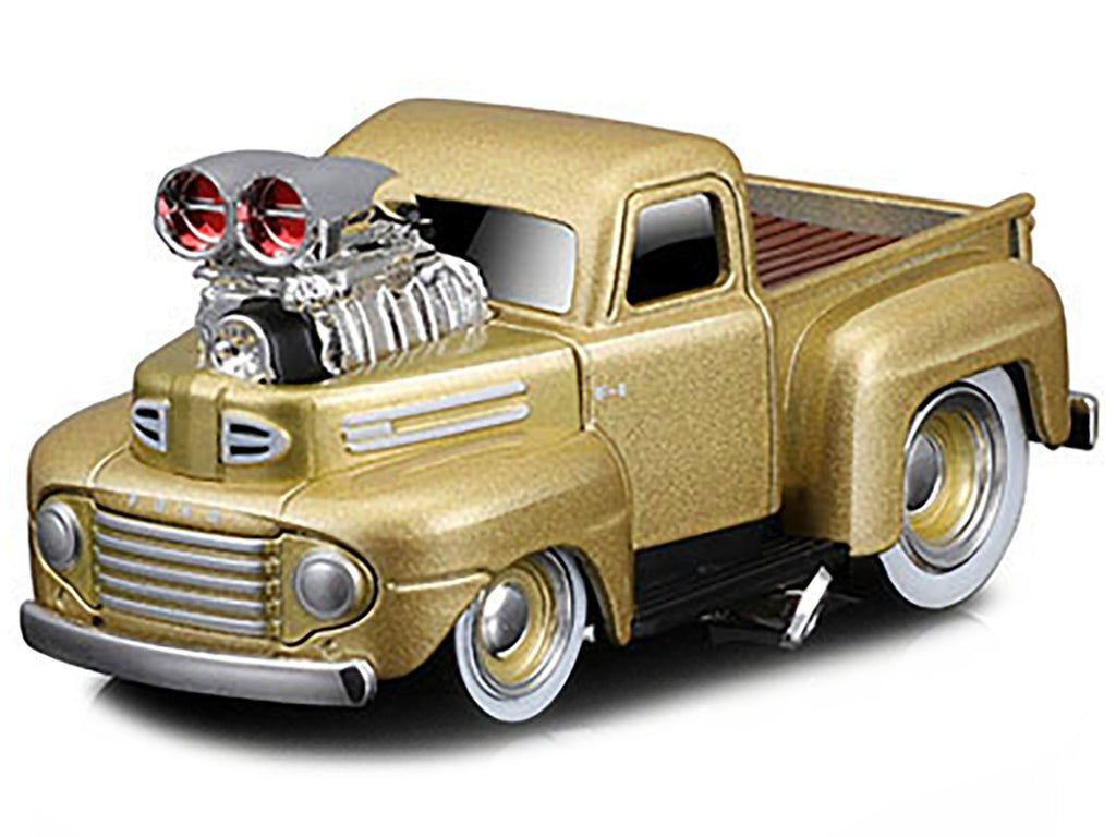 1949 Ford F1 Pickup Truck Gold Metallic 1/64 Diecast Model Car by Muscle Machines - image 2