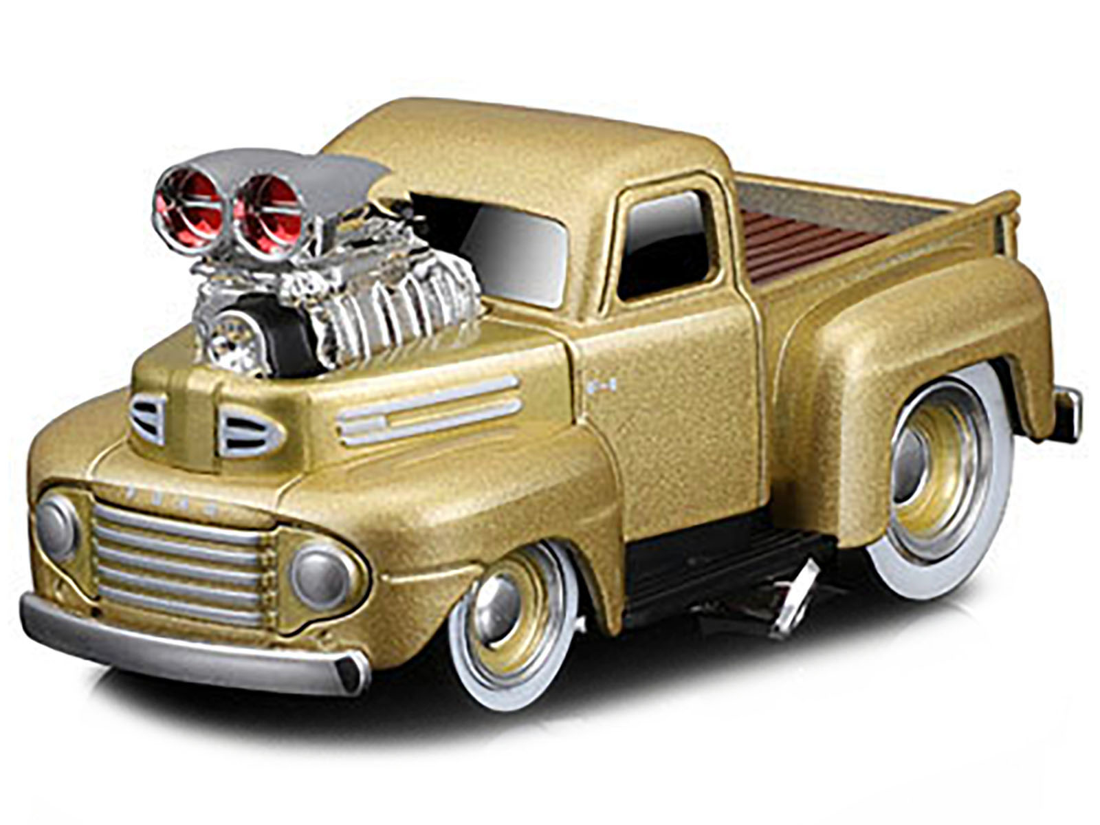 1949 Ford F1 Pickup Truck Gold Metallic 1/64 Diecast Model Car by Muscle Machines - image 2