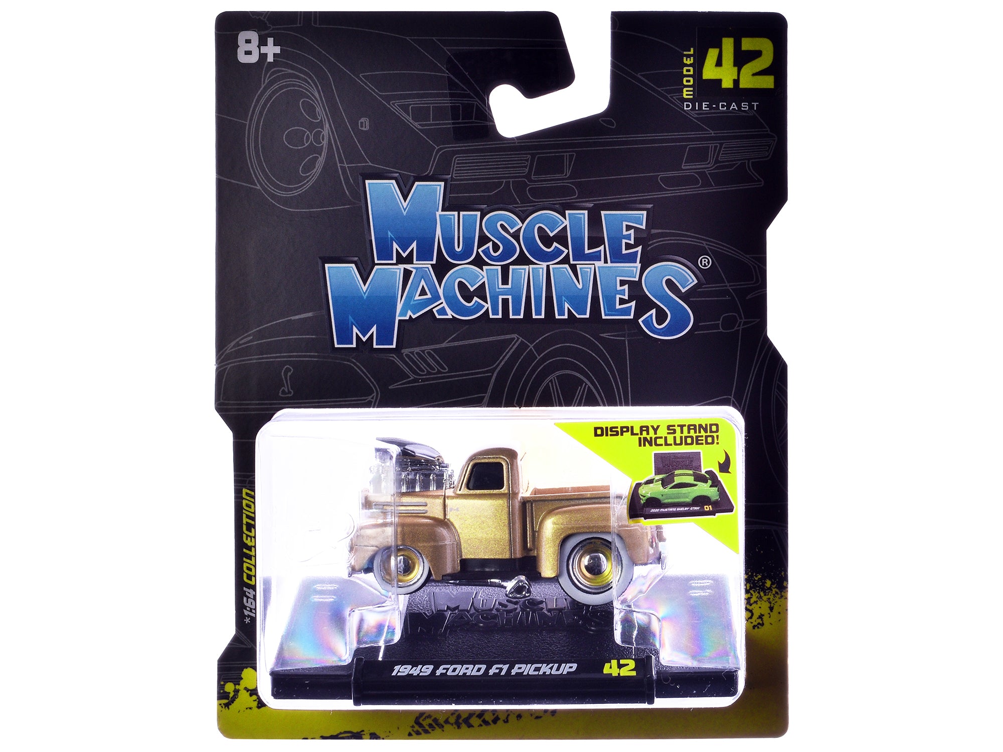 1949 Ford F1 Pickup Truck Gold Metallic 1/64 Diecast Model Car by Muscle Machines - image 3