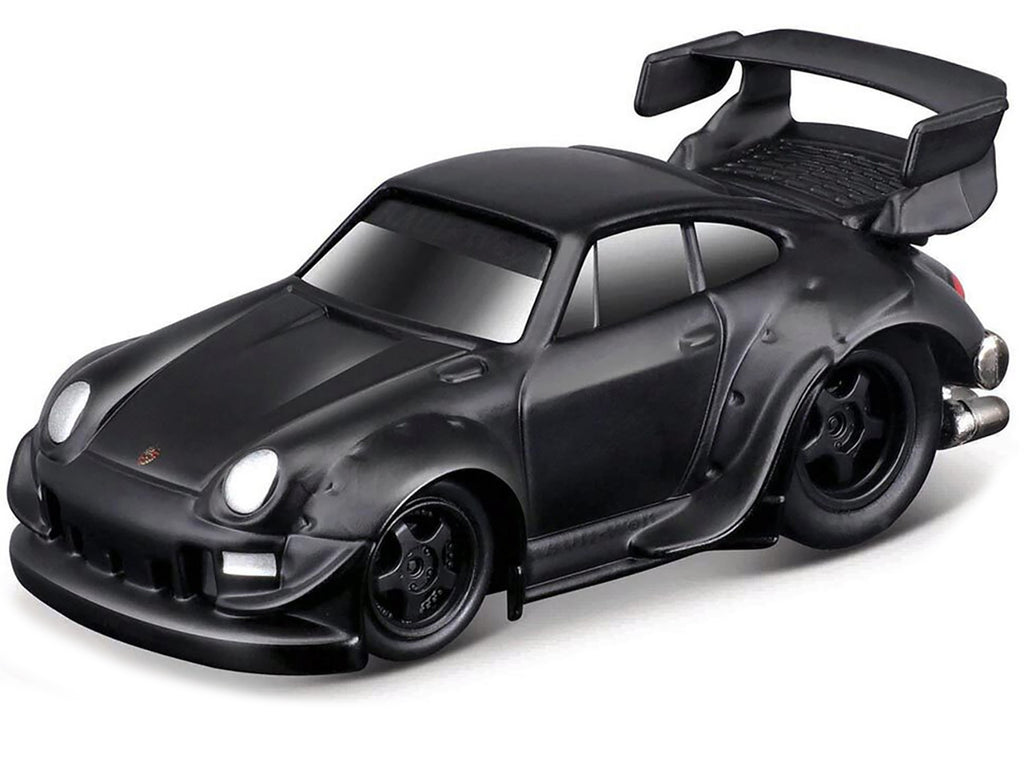 RWB 993 911 Matt Black 1/64 Diecast Model Car by Muscle Machines - image 2