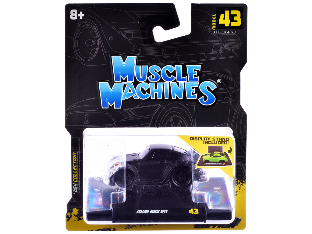 RWB 993 911 Matt Black 1/64 Diecast Model Car by Muscle Machines - image 3