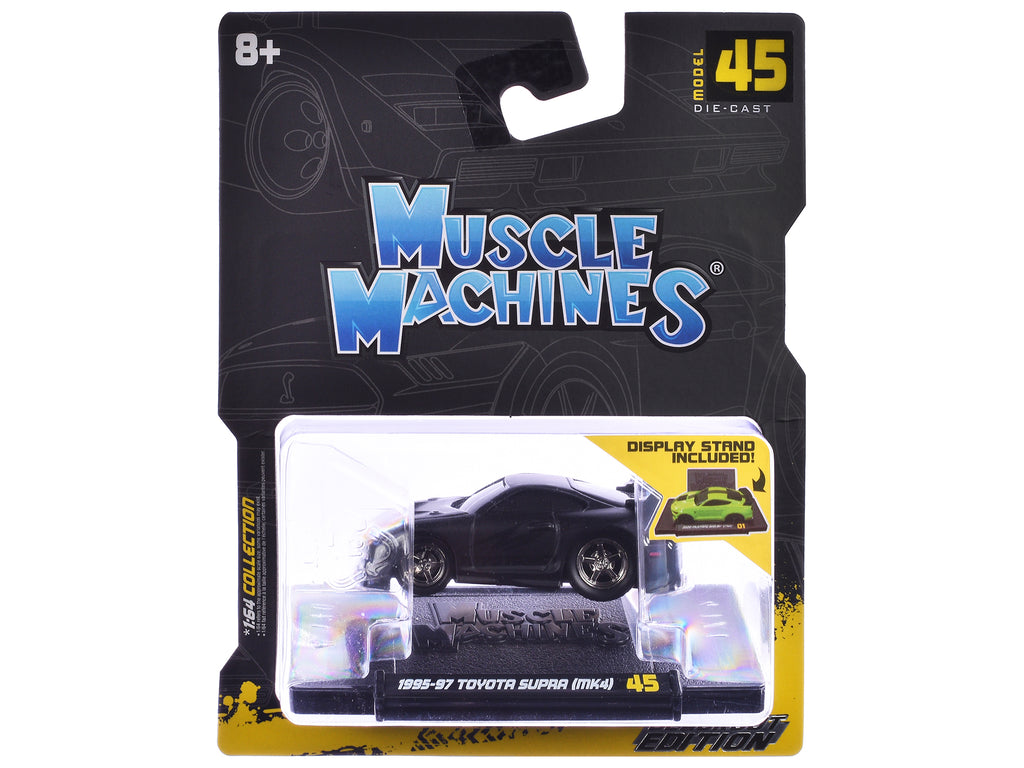 1995-97 Toyota Supra (MK4) Matt Black 1/64 Diecast Model Car by Muscle Machines - image 3