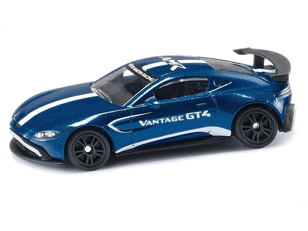 Aston Martin Vantage GT4 Blue Metallic with White Stripes Diecast Model Car by Siku - image 2