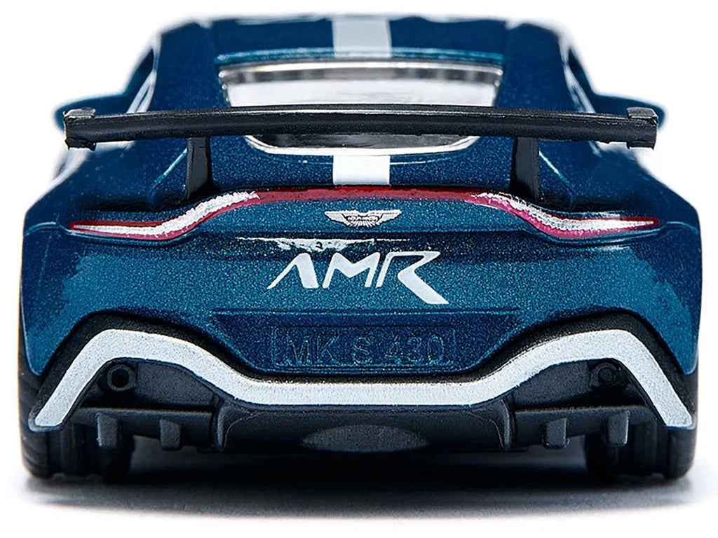 Aston Martin Vantage GT4 Blue Metallic with White Stripes Diecast Model Car by Siku - image 4