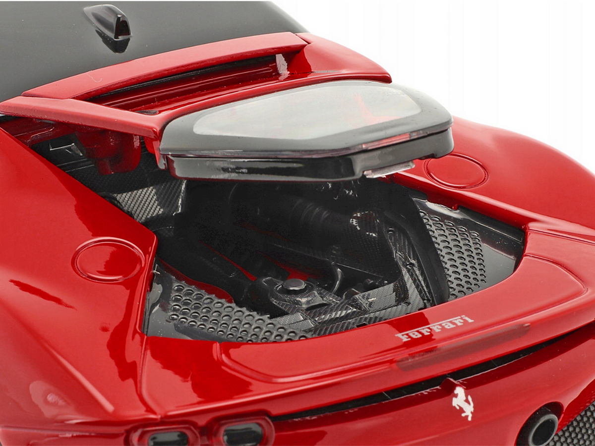 Ferrari SF90 Stradale Red with Black Top "Race + Play" Series 1/18 Diecast Model Car by Bburago - image 3