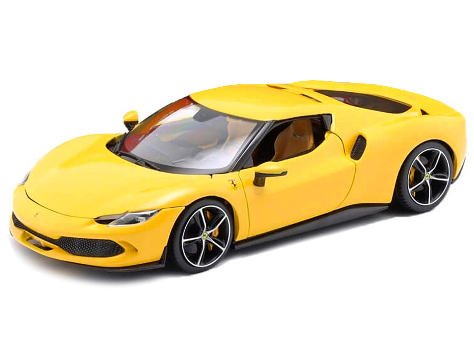 Ferrari 296 GTB Yellow "Race + Play" Series 1/18 Diecast Model Car by Bburago - image 4