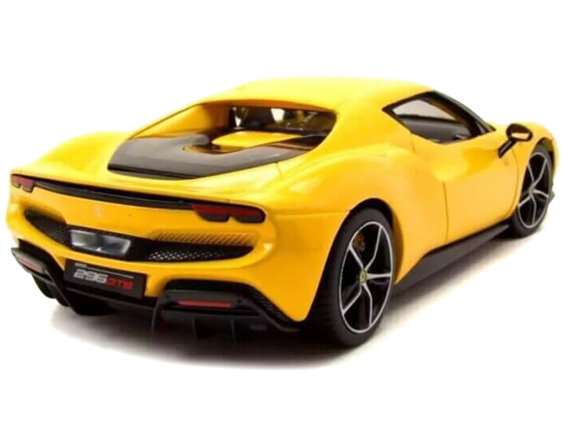 Ferrari 296 GTB Yellow "Race + Play" Series 1/18 Diecast Model Car by Bburago - image 3