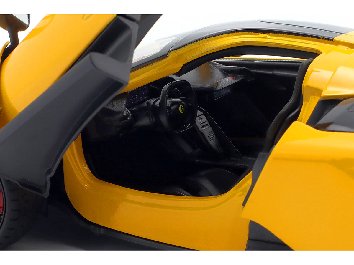 Ferrari F80 Yellow with Black Top "Race + Play" Series 1/18 Diecast Model Car by Bburago - image 2