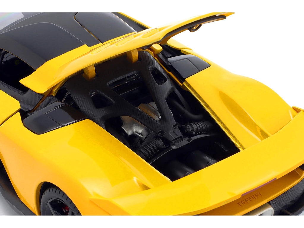 Ferrari F80 Yellow with Black Top "Race + Play" Series 1/18 Diecast Model Car by Bburago - image 3
