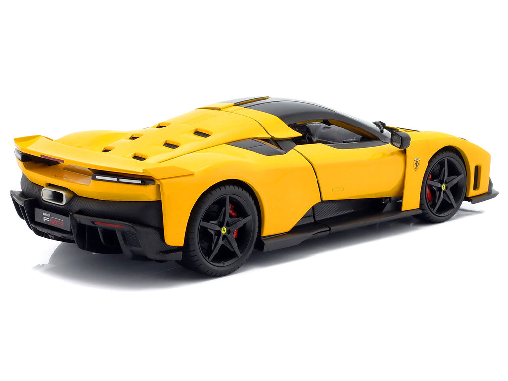 Ferrari F80 Yellow with Black Top "Race + Play" Series 1/18 Diecast Model Car by Bburago - image 5