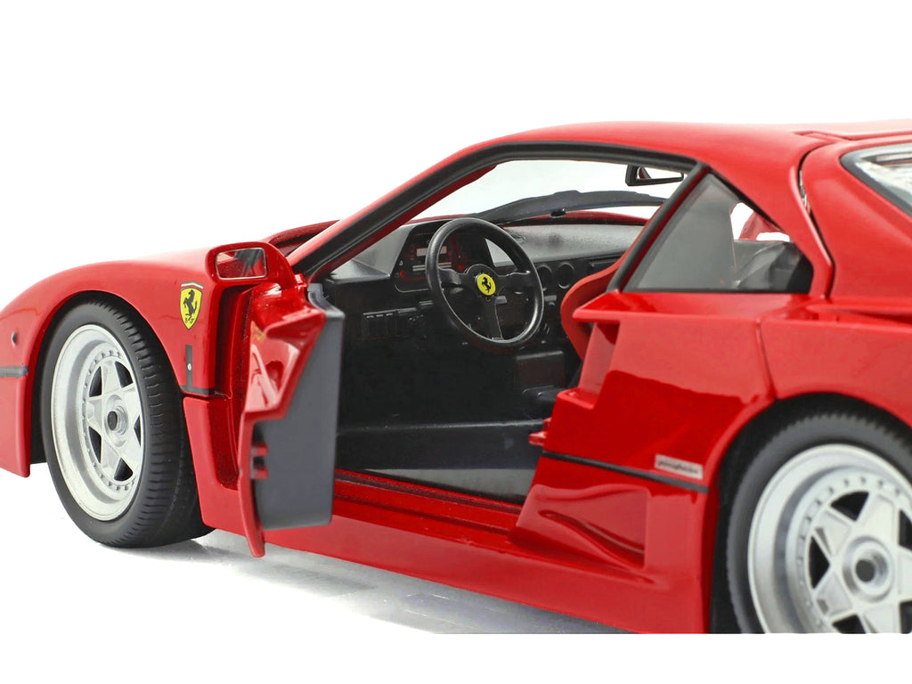 1987 Ferrari F40 Red "Race + Play" Series 1/18 Diecast Model Car by Bburago - image 3