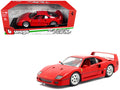1987 Ferrari F40 Red "Race + Play" Series 1/18 Diecast Model Car by Bburago