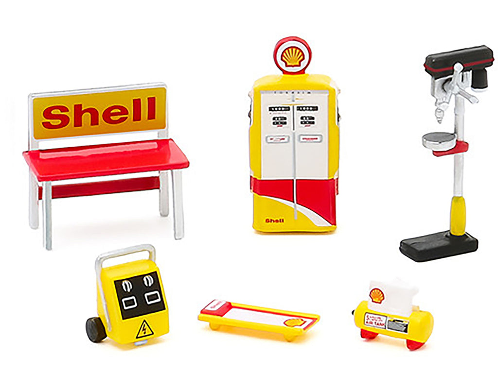 "Shell Oil" 6 piece Shop Tools Set "Shop Tool Accessories" Series 3 1/64 by Greenlight - image 2