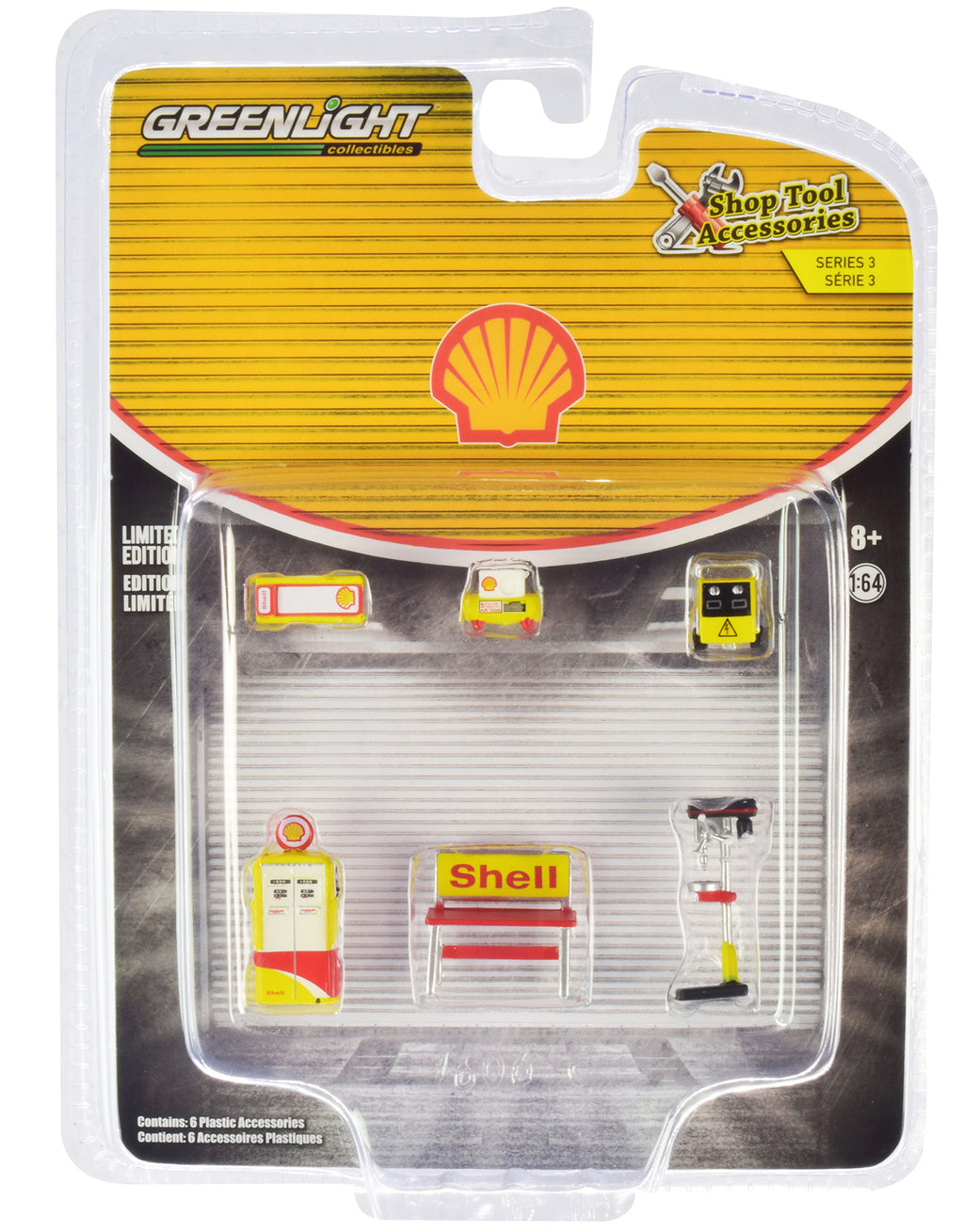 "Shell Oil" 6 piece Shop Tools Set "Shop Tool Accessories" Series 3 1/64 by Greenlight - image 3