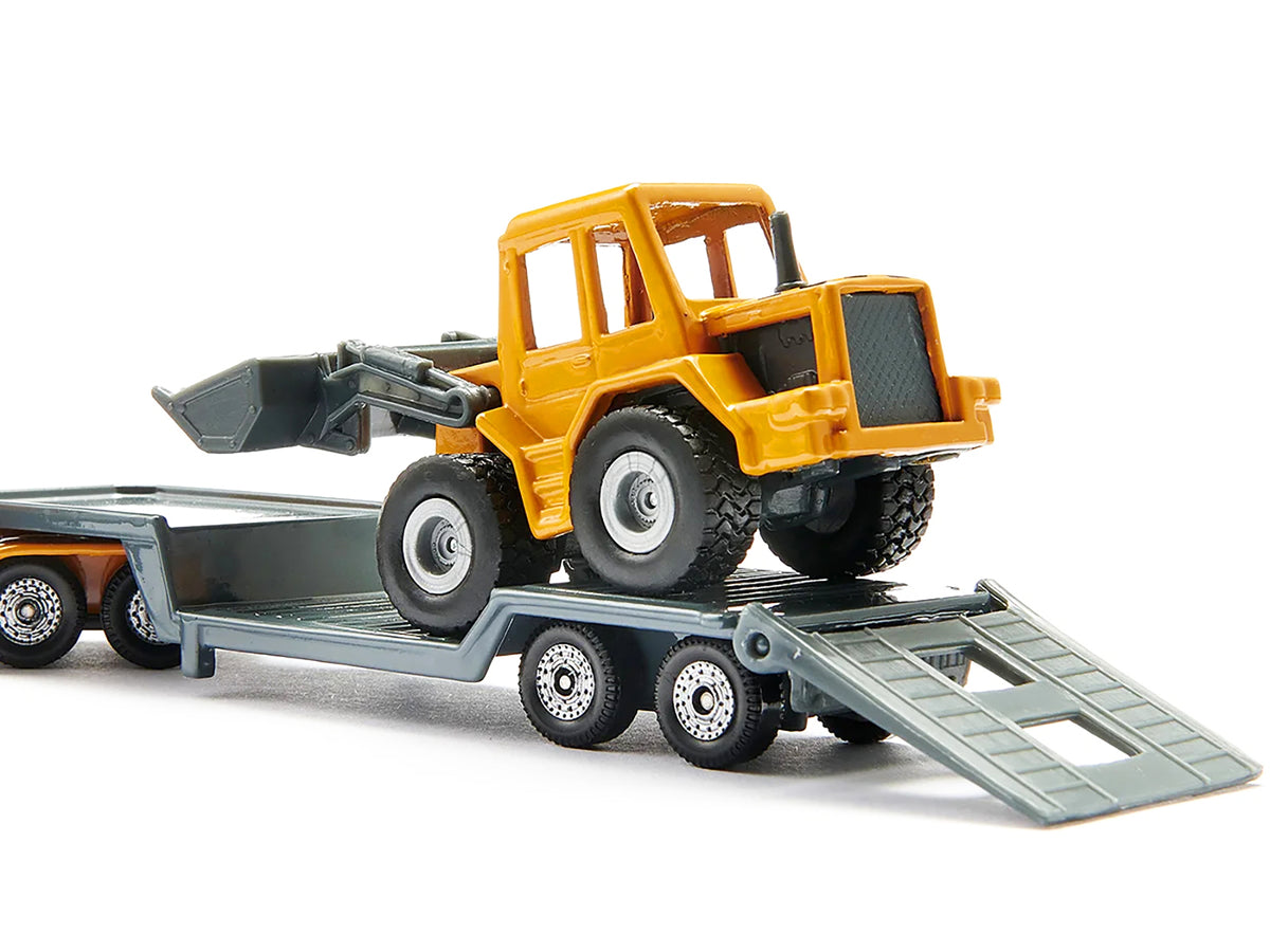 Truck with Low Loader Trailer and Front Loader Yellow Diecast Model by Siku - image 4